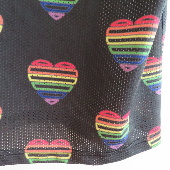 STEELE (ST33LE) Pride Heart Print Performated Open Mesh Vest Festival - Size M - Picture 13 of 14